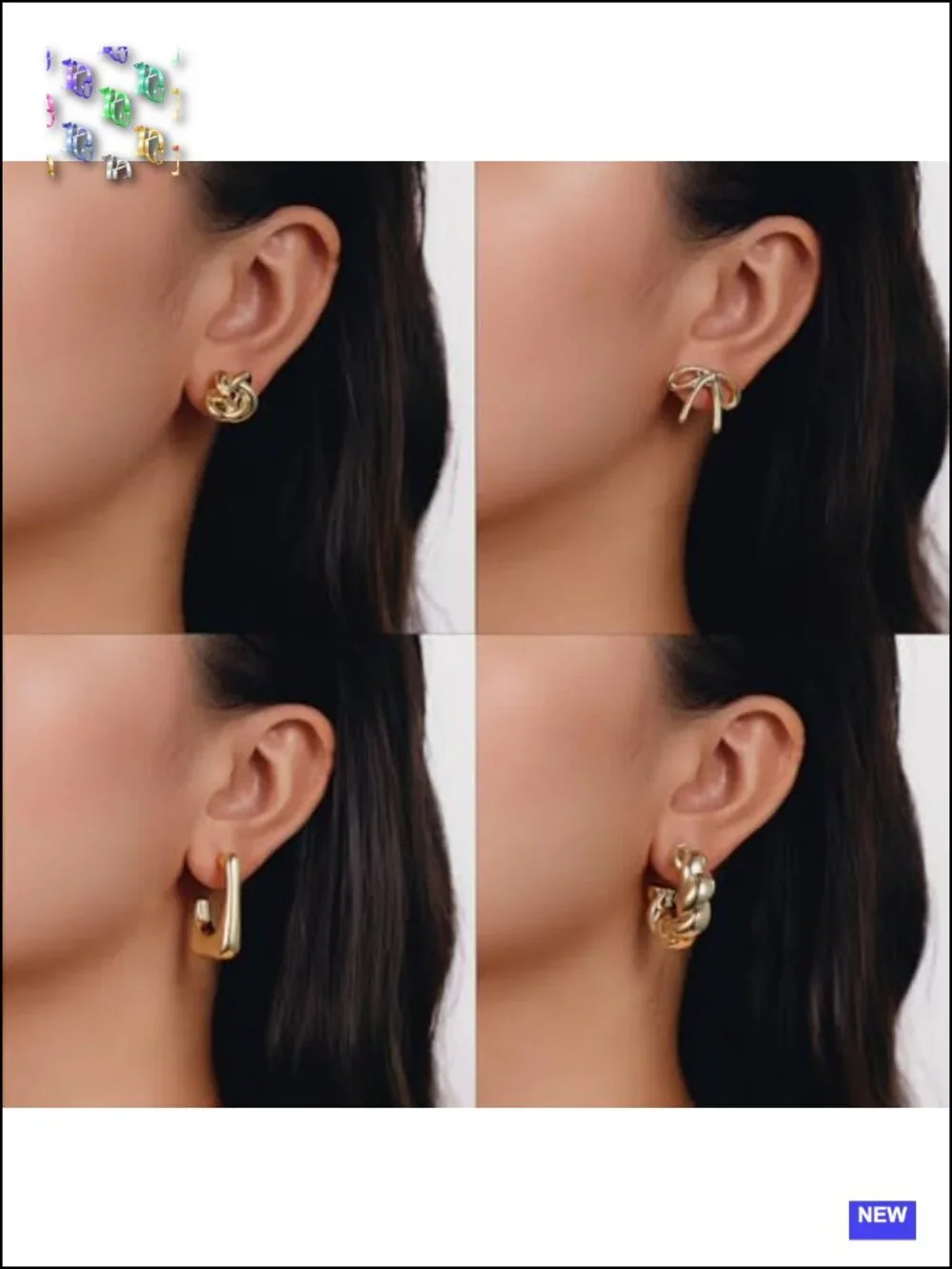 12 Pairs Chunky Gold Plated Hoop Earrings Statement Jewelry Set Lightweight